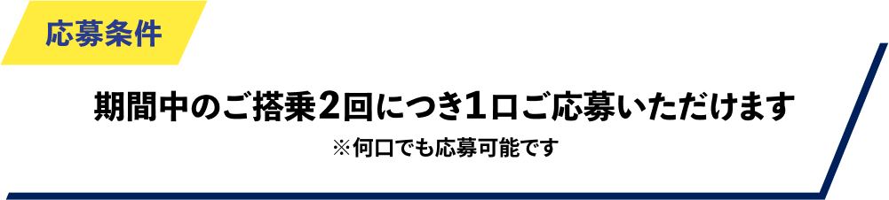 応募条件：期間中のご搭乗2回につき2口ご応募いただけます（※何口でも応募可能です）