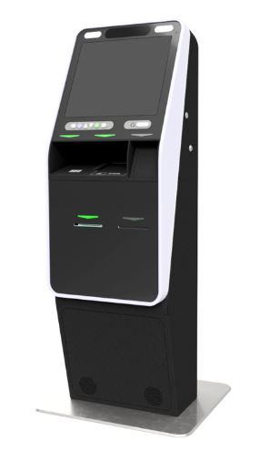 自動チェックイン機(黒い筐体)